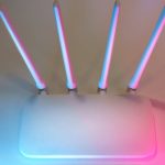 Modern Wi-Fi router with antennas