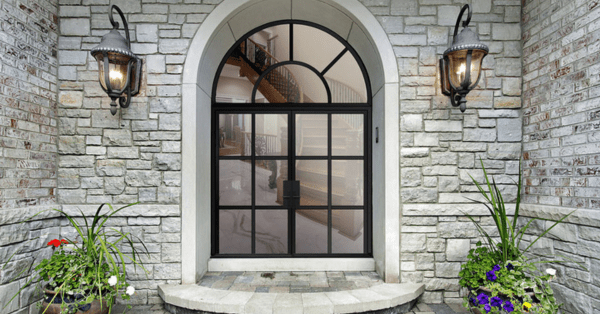 metal and glass main door design