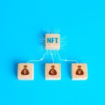 Blocks nft non fungible token and money connected